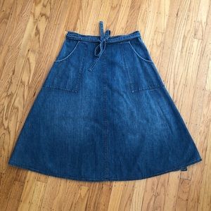 Madewell Denim MIDI Wrap Skirt, Large